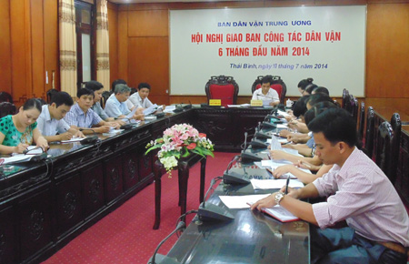 Hội nghị giao ban công tác dân vận 6 tháng đầu năm 2014